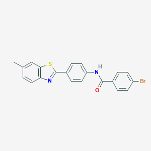 molecular formula C21H15BrN2OS B414017 4-Bromo-N-[4-(6-methyl-1,3-benzothiazol-2-yl)phenyl]benzamide CAS No. 303099-33-4
