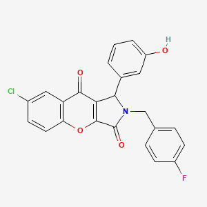 molecular formula C24H15ClFNO4 B4140172 7-chloro-2-(4-fluorobenzyl)-1-(3-hydroxyphenyl)-1,2-dihydrochromeno[2,3-c]pyrrole-3,9-dione 