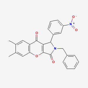 molecular formula C26H20N2O5 B4140179 2-benzyl-6,7-dimethyl-1-(3-nitrophenyl)-1,2-dihydrochromeno[2,3-c]pyrrole-3,9-dione 