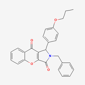 molecular formula C27H23NO4 B4140214 2-benzyl-1-(4-propoxyphenyl)-1,2-dihydrochromeno[2,3-c]pyrrole-3,9-dione 