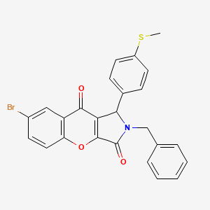 molecular formula C25H18BrNO3S B4140230 2-benzyl-7-bromo-1-[4-(methylthio)phenyl]-1,2-dihydrochromeno[2,3-c]pyrrole-3,9-dione 