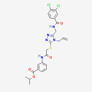 molecular formula C25H25Cl2N5O4S B4140232 isopropyl 3-({[(4-allyl-5-{[(3,4-dichlorobenzoyl)amino]methyl}-4H-1,2,4-triazol-3-yl)thio]acetyl}amino)benzoate 
