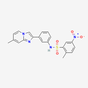 2-methyl-N-[3-(7-methylimidazo[1,2-a]pyridin-2-yl)phenyl]-5-nitrobenzenesulfonamide