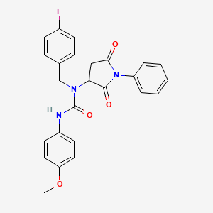 molecular formula C25H22FN3O4 B4140261 N-(2,5-dioxo-1-phenyl-3-pyrrolidinyl)-N-(4-fluorobenzyl)-N'-(4-methoxyphenyl)urea 