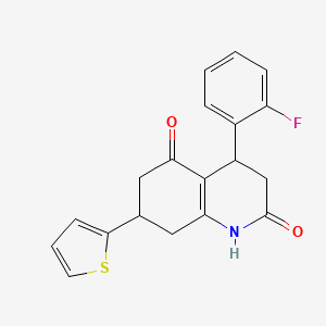 molecular formula C19H16FNO2S B4140273 4-(2-fluorophenyl)-7-(2-thienyl)-4,6,7,8-tetrahydro-2,5(1H,3H)-quinolinedione 