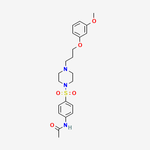 molecular formula C22H29N3O5S B4140288 N-[4-({4-[3-(3-methoxyphenoxy)propyl]-1-piperazinyl}sulfonyl)phenyl]acetamide 