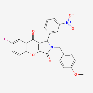 molecular formula C25H17FN2O6 B4140292 7-fluoro-2-(4-methoxybenzyl)-1-(3-nitrophenyl)-1,2-dihydrochromeno[2,3-c]pyrrole-3,9-dione 