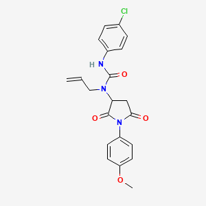 molecular formula C21H20ClN3O4 B4140299 N-allyl-N'-(4-chlorophenyl)-N-[1-(4-methoxyphenyl)-2,5-dioxo-3-pyrrolidinyl]urea 