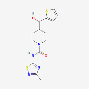 molecular formula C14H18N4O2S2 B4140301 4-[hydroxy(2-thienyl)methyl]-N-(3-methyl-1,2,4-thiadiazol-5-yl)piperidine-1-carboxamide 