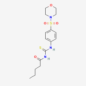 molecular formula C16H23N3O4S2 B4140308 N-({[4-(4-morpholinylsulfonyl)phenyl]amino}carbonothioyl)pentanamide 