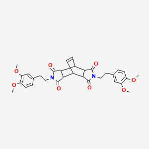 molecular formula C32H34N2O8 B4140313 4,10-bis[2-(3,4-dimethoxyphenyl)ethyl]-4,10-diazatetracyclo[5.5.2.0~2,6~.0~8,12~]tetradec-13-ene-3,5,9,11-tetrone 