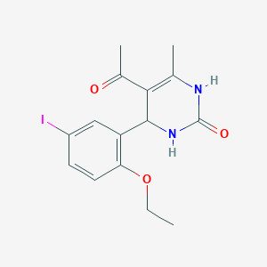 molecular formula C15H17IN2O3 B4140330 5-acetyl-4-(2-ethoxy-5-iodophenyl)-6-methyl-3,4-dihydro-2(1H)-pyrimidinone 