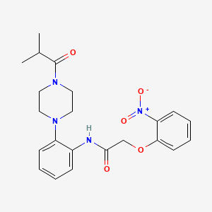 molecular formula C22H26N4O5 B4140335 N-[2-(4-isobutyryl-1-piperazinyl)phenyl]-2-(2-nitrophenoxy)acetamide 