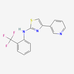 molecular formula C15H10F3N3S B4140337 4-(3-pyridinyl)-N-[2-(trifluoromethyl)phenyl]-1,3-thiazol-2-amine 