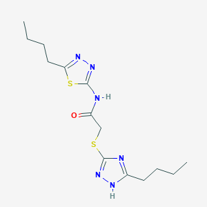 molecular formula C14H22N6OS2 B4140343 N-(5-butyl-1,3,4-thiadiazol-2-yl)-2-[(5-butyl-4H-1,2,4-triazol-3-yl)thio]acetamide 
