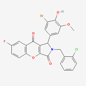 molecular formula C25H16BrClFNO5 B4140349 1-(3-bromo-4-hydroxy-5-methoxyphenyl)-2-(2-chlorobenzyl)-7-fluoro-1,2-dihydrochromeno[2,3-c]pyrrole-3,9-dione 