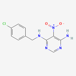 molecular formula C11H10ClN5O2 B4140357 N-(4-chlorobenzyl)-5-nitro-4,6-pyrimidinediamine 