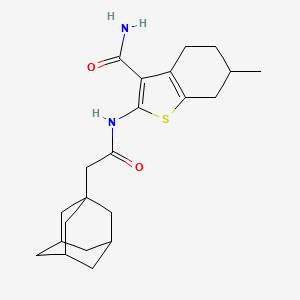 molecular formula C22H30N2O2S B4140443 2-[(1-adamantylacetyl)amino]-6-methyl-4,5,6,7-tetrahydro-1-benzothiophene-3-carboxamide 
