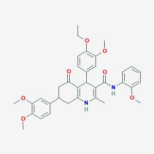 7-(3,4-dimethoxyphenyl)-4-(4-ethoxy-3-methoxyphenyl)-N-(2-methoxyphenyl)-2-methyl-5-oxo-1,4,5,6,7,8-hexahydro-3-quinolinecarboxamide