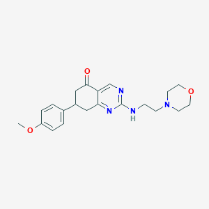 7-(4-methoxyphenyl)-2-{[2-(4-morpholinyl)ethyl]amino}-7,8-dihydro-5(6H)-quinazolinone