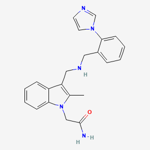 molecular formula C22H23N5O B4140499 2-[3-({[2-(1H-imidazol-1-yl)benzyl]amino}methyl)-2-methyl-1H-indol-1-yl]acetamide 
