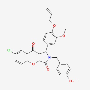 molecular formula C29H24ClNO6 B4140543 1-[4-(allyloxy)-3-methoxyphenyl]-7-chloro-2-(4-methoxybenzyl)-1,2-dihydrochromeno[2,3-c]pyrrole-3,9-dione 