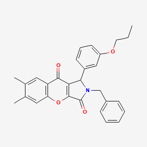 molecular formula C29H27NO4 B4140547 2-benzyl-6,7-dimethyl-1-(3-propoxyphenyl)-1,2-dihydrochromeno[2,3-c]pyrrole-3,9-dione 
