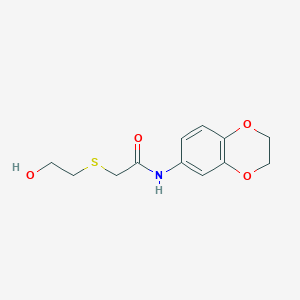 molecular formula C12H15NO4S B4140559 N-(2,3-dihydro-1,4-benzodioxin-6-yl)-2-[(2-hydroxyethyl)thio]acetamide 
