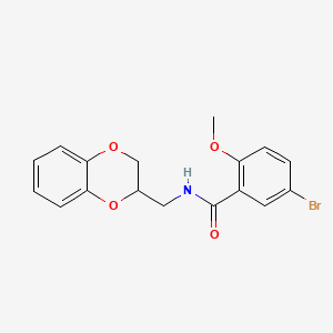 molecular formula C17H16BrNO4 B4140562 5-bromo-N-(2,3-dihydro-1,4-benzodioxin-2-ylmethyl)-2-methoxybenzamide 