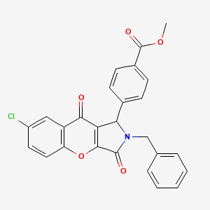 molecular formula C26H18ClNO5 B4140616 methyl 4-(2-benzyl-7-chloro-3,9-dioxo-1,2,3,9-tetrahydrochromeno[2,3-c]pyrrol-1-yl)benzoate 