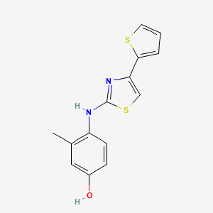 molecular formula C14H12N2OS2 B4140624 3-methyl-4-{[4-(2-thienyl)-1,3-thiazol-2-yl]amino}phenol 