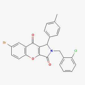 molecular formula C25H17BrClNO3 B4140631 7-bromo-2-(2-chlorobenzyl)-1-(4-methylphenyl)-1,2-dihydrochromeno[2,3-c]pyrrole-3,9-dione 