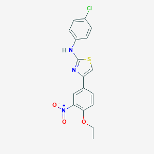 molecular formula C17H14ClN3O3S B414068 2-(4-Chloroanilino)-4-{4-ethoxy-3-nitrophenyl}-1,3-thiazole 