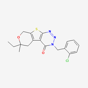 molecular formula C18H18ClN3O2S B4140712 3-(2-chlorobenzyl)-6-ethyl-6-methyl-3,5,6,8-tetrahydro-4H-pyrano[4',3':4,5]thieno[2,3-d][1,2,3]triazin-4-one 