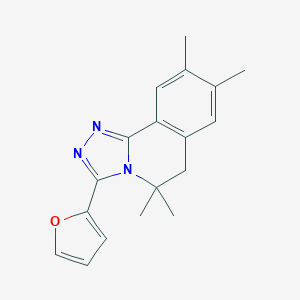 molecular formula C18H19N3O B414072 3-Furan-2-yl-5,5,8,9-tetramethyl-5,6-dihydro[1,2,4]triazolo[3,4-a]isoquinoline CAS No. 301354-64-3