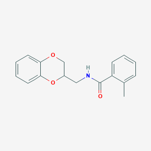 molecular formula C17H17NO3 B4140721 N-(2,3-dihydro-1,4-benzodioxin-2-ylmethyl)-2-methylbenzamide 