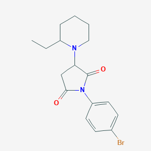 molecular formula C17H21BrN2O2 B414073 1-(4-Bromophenyl)-3-(2-ethyl-1-piperidinyl)-2,5-pyrrolidinedione 