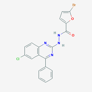 molecular formula C19H12BrClN4O2 B414074 5-bromo-N'-(6-chloro-4-phenyl-2-quinazolinyl)-2-furohydrazide 