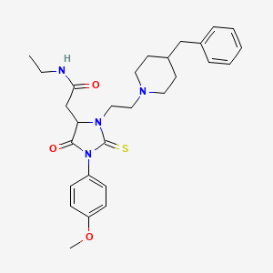 molecular formula C28H36N4O3S B4140747 2-[3-[2-(4-benzyl-1-piperidinyl)ethyl]-1-(4-methoxyphenyl)-5-oxo-2-thioxo-4-imidazolidinyl]-N-ethylacetamide 
