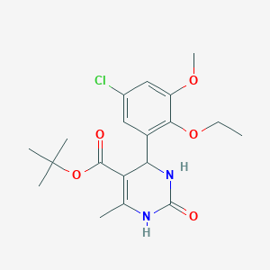 molecular formula C19H25ClN2O5 B4140762 tert-butyl 4-(5-chloro-2-ethoxy-3-methoxyphenyl)-6-methyl-2-oxo-1,2,3,4-tetrahydro-5-pyrimidinecarboxylate 