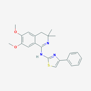 molecular formula C22H23N3O2S B414077 6,7-dimethoxy-3,3-dimethyl-N-(4-phenyl-1,3-thiazol-2-yl)-3,4-dihydro-1-isoquinolinamine CAS No. 301354-65-4