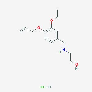 molecular formula C14H22ClNO3 B4140772 2-{[4-(allyloxy)-3-ethoxybenzyl]amino}ethanol hydrochloride 