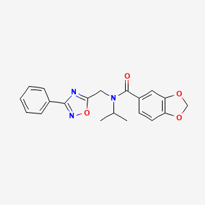 molecular formula C20H19N3O4 B4140774 N-isopropyl-N-[(3-phenyl-1,2,4-oxadiazol-5-yl)methyl]-1,3-benzodioxole-5-carboxamide 