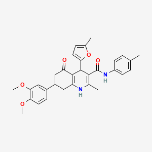 molecular formula C31H32N2O5 B4140781 7-(3,4-dimethoxyphenyl)-2-methyl-4-(5-methyl-2-furyl)-N-(4-methylphenyl)-5-oxo-1,4,5,6,7,8-hexahydro-3-quinolinecarboxamide 
