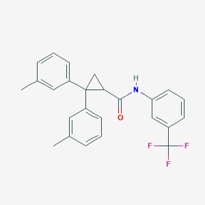 molecular formula C25H22F3NO B414079 2,2-Di-m-tolyl-cyclopropanecarboxylic acid (3-trifluoromethyl-phenyl)-amide 