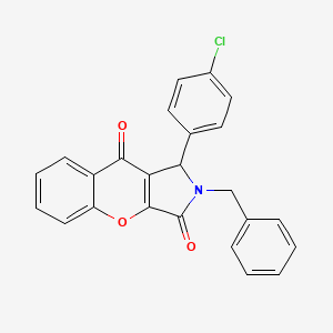 molecular formula C24H16ClNO3 B4140794 2-benzyl-1-(4-chlorophenyl)-1,2-dihydrochromeno[2,3-c]pyrrole-3,9-dione 