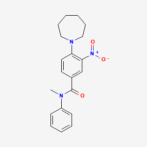 molecular formula C20H23N3O3 B4140841 4-(1-azepanyl)-N-methyl-3-nitro-N-phenylbenzamide 