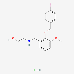 molecular formula C17H21ClFNO3 B4140855 2-({2-[(4-fluorobenzyl)oxy]-3-methoxybenzyl}amino)ethanol hydrochloride 