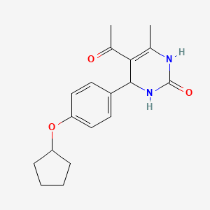 molecular formula C18H22N2O3 B4140856 5-acetyl-4-[4-(cyclopentyloxy)phenyl]-6-methyl-3,4-dihydro-2(1H)-pyrimidinone 