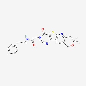 molecular formula C24H24N4O3S B4140857 2-(8,8-dimethyl-4-oxo-7,10-dihydro-8H-pyrano[3'',4'':5',6']pyrido[3',2':4,5]thieno[3,2-d]pyrimidin-3(4H)-yl)-N-(2-phenylethyl)acetamide 